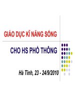 Bài giảng chuyên đề Giáo dục kĩ năng sống môn Đạo dức