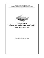 KẾ HOẠCH GIÁO DỤC THỂ CHẤT NĂM HỌC 10-11