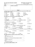 bài kiểm tra 1 tiết số 1-lớp 7