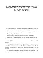 ĐẶC ĐIỂM KINH TẾ KỸ THUẬT CÔNG TY GIẦY YÊN VIÊN