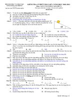 KIỂM TRA BA ĐỊNH LUẬT NIUTON