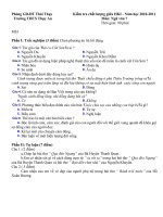 Đề khảo sát giữa học kì I môn Ngữ văn 7 - Có đáp án