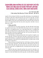 QUAN ĐIỂM, ĐỊNH HƯỚNG VÀ CÁC GIẢI PHÁP CỦA CÁN BỘ, CÔNG CHỨC, VIÊN CHỨC NHÀ NƯỚC