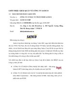 GIỚI THIỆU KHÁI QUÁT VỀ CÔNG TY SATICO