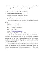 THỰC TRẠNG HOẠT ĐỘNG TÍN DỤNG TÀI TRỢ  XUẤT KHẨU TẠI NGÂN HÀNG NGOẠI THƯƠNG VIỆT NAM