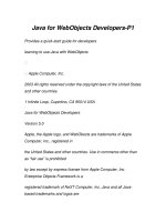 Java for WebObjects Developers-P1