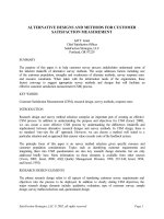 Alternative designs and methods for customer satisfaction measurement