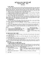 KẾ HOẠCH CHUYÊN ĐỀ