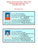 THÔNG TIN VỀ CÁN BỘ GIÁO VIÊN, CÔNG NHÂN VIÊN