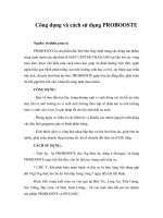Công dụng và cách sử dụng PROBOOSTE