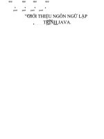 GIỚI THIỆU NGÔN NGỮ LẬP TRÌNH JAVA