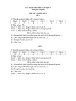 ĐÁP ÁN VÀ BIỂU ĐIỂM MÔN TIN HỌC 9