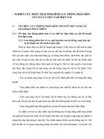 NGHIÊN CỨU  PHÂN TÍCH TÌNH HÌNH LƯU THÔNG PHÂN BÓN VÔ CƠ CỦA VIỆT NAM HIỆN NAY