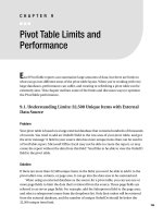 Pivot Table Limits and Performance