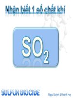 Nhận biết các chất khí nhận biết SO2