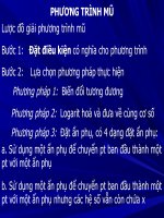 PHƯƠNG PHÁP GIẢI PHƯƠNG TRÌNH MŨ