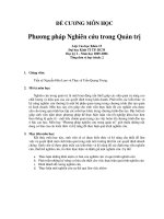 Phương pháp nghiên cứu trong quản trị_ Đề cương môn học