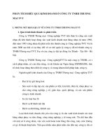 PHÂN TÍCH HIỆU QUẢ KINH DOANH Ở CÔNG TY TNHH THƯƠNG MẠI TVT