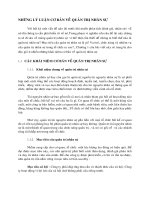 NHỮNG LÝ LUẬN CƠ BẢN VỀ QUẢN TRỊ NHÂN SỰ