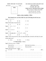 De khao sat chat luong dau nam Toan lop 3 Khuyet tat (09-10)