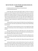 MỘT SỐ VẤN ĐỀ  LÝ LUẬN VỀ HIỆU QUẢ KINH DOANH CỦA DOANH NGHIỆP