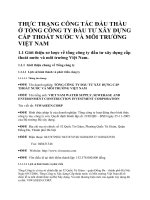 THỰC TRẠNG CÔNG TÁC ĐẤU THẦU Ở TỔNG CÔNG TY ĐẦU TƯ XÂY DỰNG CẤP THOÁT NƯỚC VÀ MÔI TRƯỜNG VIỆT NAM