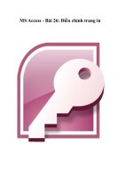 MS Access - Bài 26: Điều chỉnh trang in