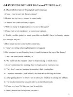 Bài tập ngữ pháp Tiếng anh 11 - Học kì 1