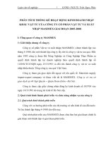 PHÂN TÍCH THỐNG KÊ HOẠT ĐỘNG KINH DOANH NHẬP KHẨU VẬT TƯ CỦA CÔNG TY CỔ PHẦN VẬT TƯ VÀ XUẤT NHẬP MASIMEX GIAI ĐOẠN 2005