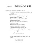 CHƯƠNG 4 : Tính bể lọc NaR và HR