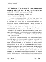 THỰC TRẠNG CÔNG TÁC THẨM ĐỊNH DỰ ÁN SẢN XUẤT KINH DOANH CỦA DOANH NGHIỆP NHỎ VÀ VỪA TẠI NGÂN HÀNG NÔNG NGHIỆP VÀ PHÁT TRIỂN NÔNG THÔN CHI NHÁNH NAM HÀ NỘI