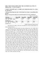 THỰC TRẠNG HOẠT ĐỘNG TIÊU THỤ SẢN PHẨM TẠI CÔNG TY THƯƠNG MẠI  - TƯ VẤN VÀ ĐẦU TƯ