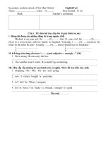 de kiem tra 15'''' anh 8 100% tự luận