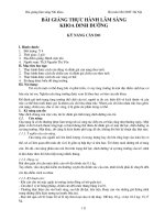 BÀI GIẢNG THỰC HÀNH LÂM SÀNG KHOA DINH DƯỠNG