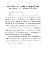 ĐÁNH GIÁ HIỆU QUẢ CỦA CHƯƠNG TRÌNH PHÂN LOẠI RÁC THẢI TẠI NGUỒN THÀNH PHỐ HẢI PHÒNG