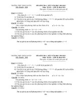 Đề và Đáp án Kiểm Tra 1 Tiết ĐSNC 10