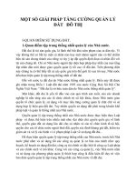 MỘT SỐ GIẢI PHÁP TĂNG CƯỜNG QUẢN LÝ ĐẤT   ĐÔ THỊ