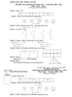 Đề KTDK GHKI Toán 1- 2010-2011