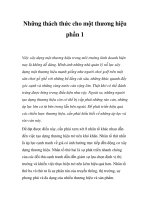 Những thách thức cho một thương hiệu phần 1