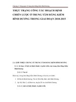 THỰC TRẠNG CÔNG TÁC HOẠCH ĐỊNH CHIẾN LƯỢC Ở TRUNG TÂM ĐĂNG KIỂM BÌNH DƯƠNG TRONG GIAI ĐOẠN 2010