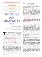 DẤU HIỆU CHIA HẾT CHO 2, 5, 9, 3