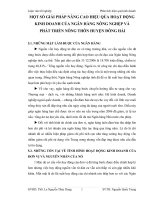 MỘT SỐ GIẢI PHÁP NÂNG CAO HIỆU QỦA HOẠT ĐỘNG KINH DOANH CỦA NGÂN HÀNG NÔNG NGHỆP VÀ