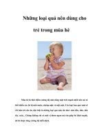 Những loại quả nên dùng cho trẻ trong mùa hè