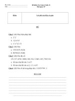 ĐỀ KIỂM TRA SỐ HỌC 6 TUẦN 13