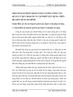 MỘT SỐ GIẢI PHÁP NHẰM TĂNG CƯỜNG CÔNG TÁC QUẢN LÝ QUY HOẠCH VÀ CẤP PHÉP XÂY DỰNG TRÊN ĐỊA BÀN QUẬN BA ĐÌNH