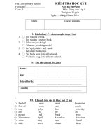 ĐỀ KIỂM TRA HỌC KÌ I LỚP 5