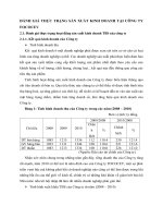 ĐÁNH GIÁ THỰC TRẠNG SẢN XUẤT KINH DOANH TẠI CÔNG TY FOCOCEV