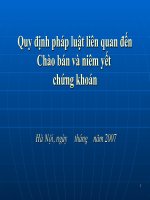 Quy định pháp luật liên quan đến chào bán và niêm yết chứng khoán