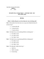 ĐỀ KT CUỐI KÌ 1- KHOA HỌC