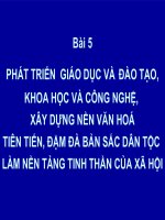 Phát triển GD&ĐT, khoa học và công nghệ, XD nền VH tiên tiến, đậm đà bản sắc DT làm nền tảng tinh thần của HX